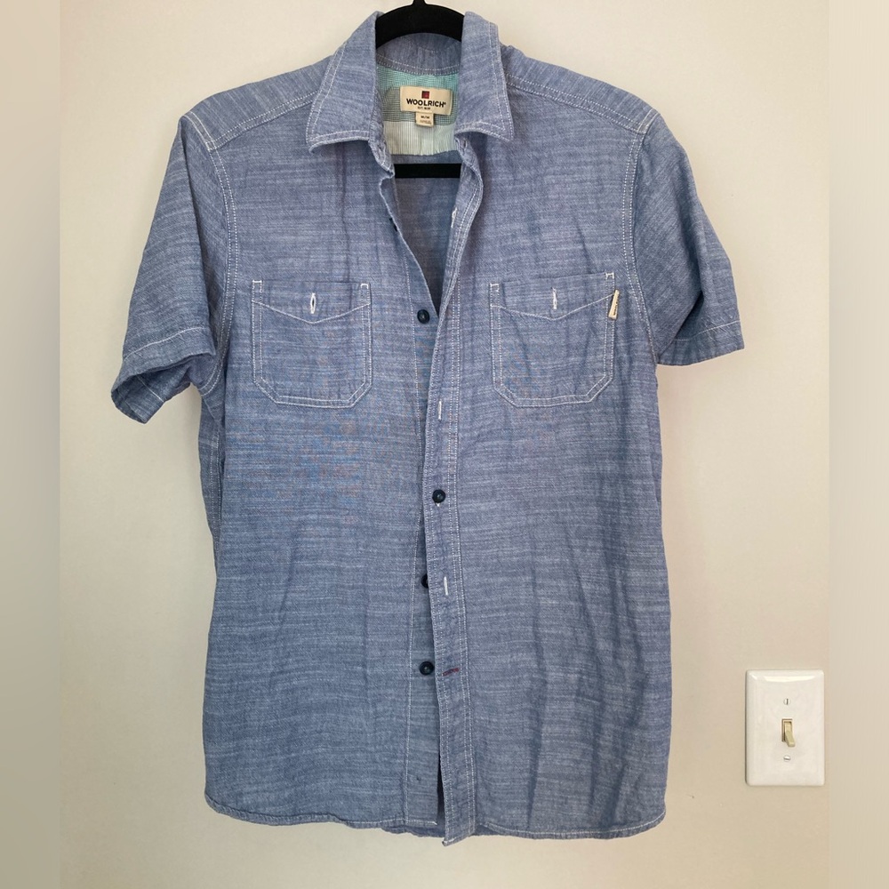 3/$15 Woolrich Blue Casual Button Down Shirt